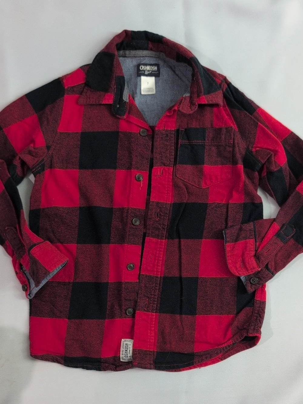 OshKosh B'gosh Red & Black Buffalo Plaid Button-Front Shirt